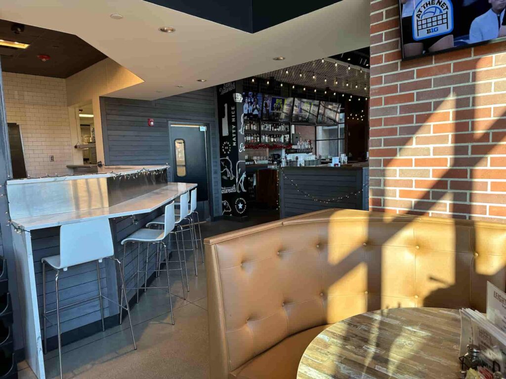 North bar and seating area at Leighton's Pub